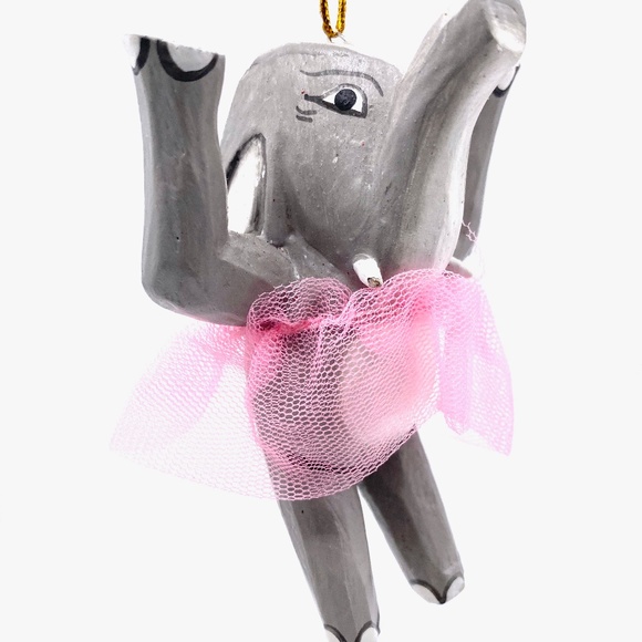 Monkey Business Hand Carved and Hand Painted Elephant Tutu Ballerina - Picture 1 of 1